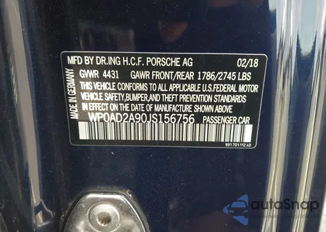 2018 Porsche 911 Turbo from USA, damaged, VIN WP0AD2A90JS156756